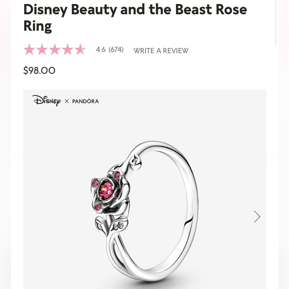 Beauty and the Beast Rose Pandora Ring - Picture 7 of 9